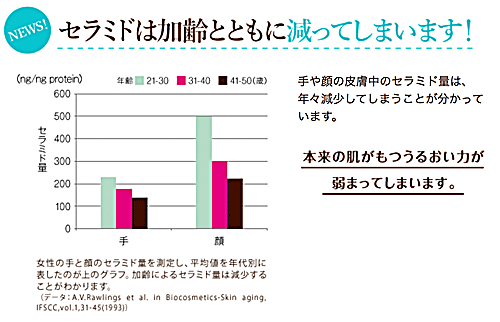 セラミド量の変化グラフ
